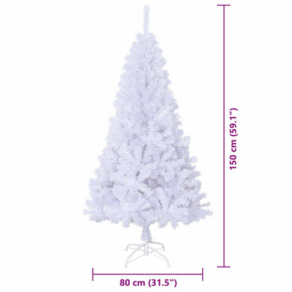 Künstlicher Weihnachtsbaum Weiß 150 cm PVC und Stahl