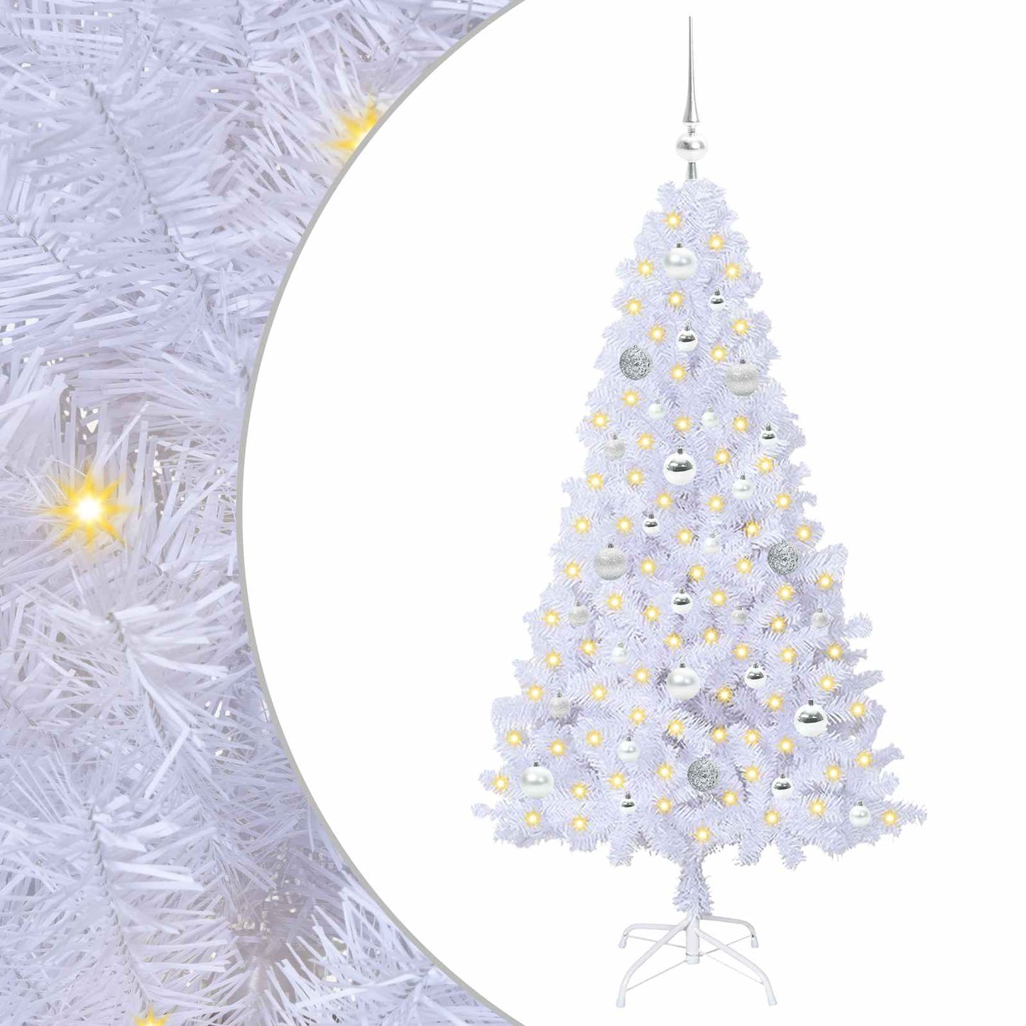 Künstlicher Weihnachtsbaum Weiß 150 cm PVC und Stahl