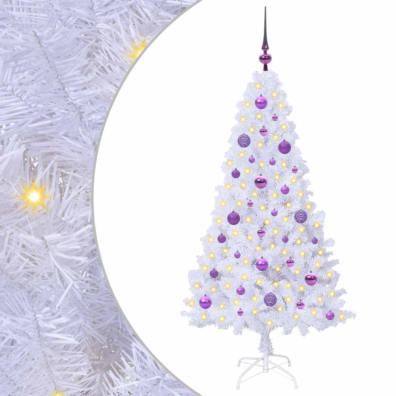 Künstlicher Weihnachtsbaum Weiß 150 cm PVC und Stahl