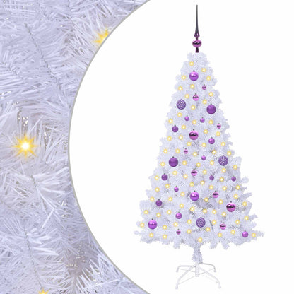 Künstlicher Weihnachtsbaum Weiß 150 cm PVC und Stahl