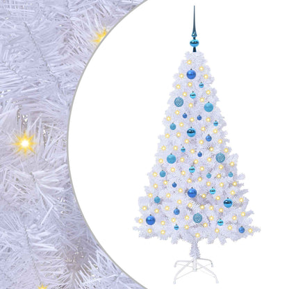 Künstlicher Weihnachtsbaum Weiß 150 cm PVC und Stahl