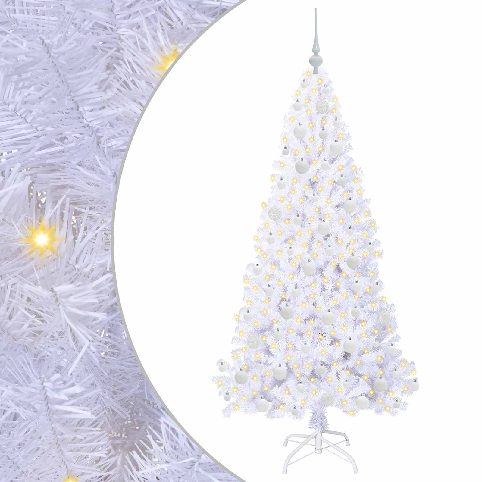 Künstlicher Weihnachtsbaum Weiß 180 cm PVC und Stahl