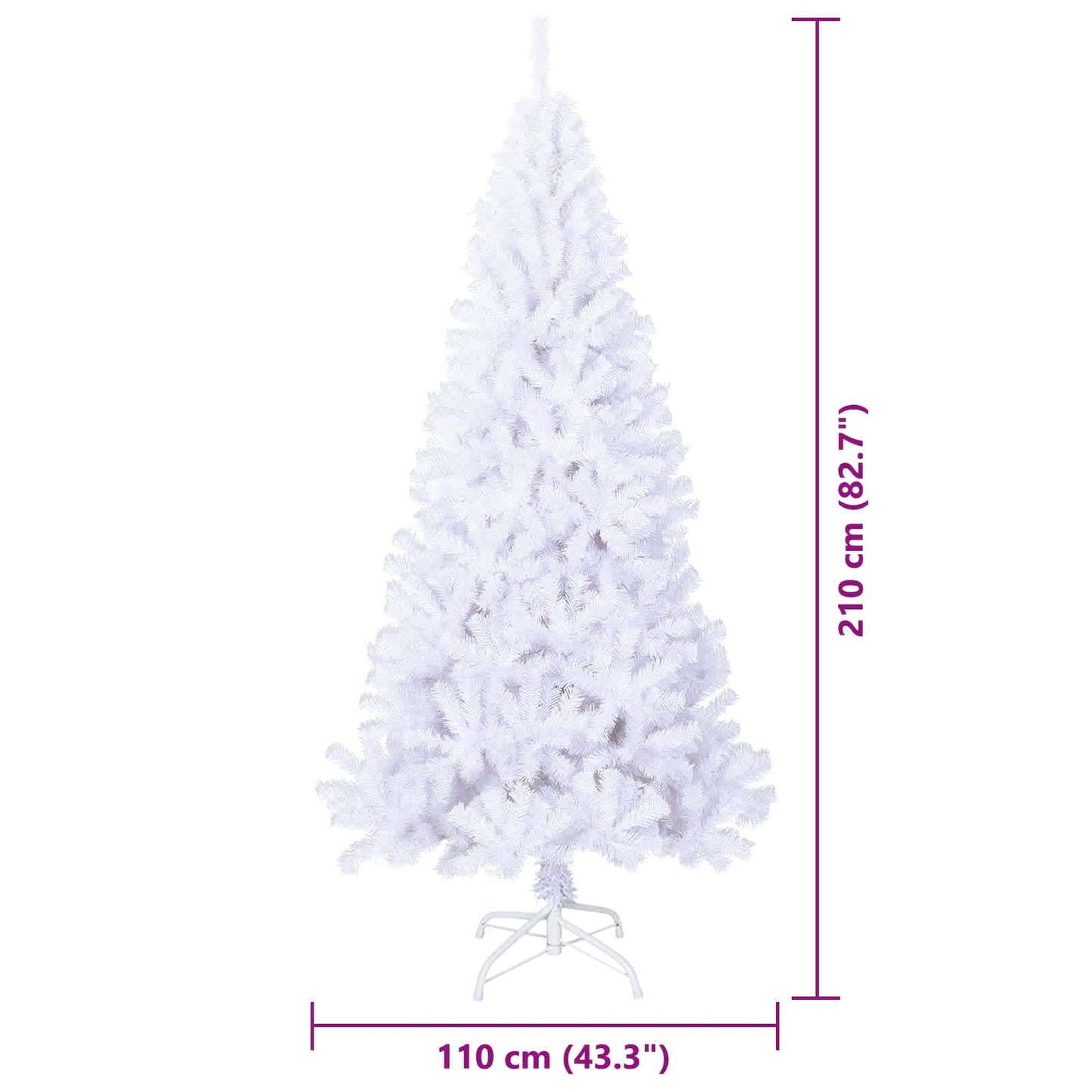 Künstlicher Weihnachtsbaum Weiß 210 cm PVC und Stahl