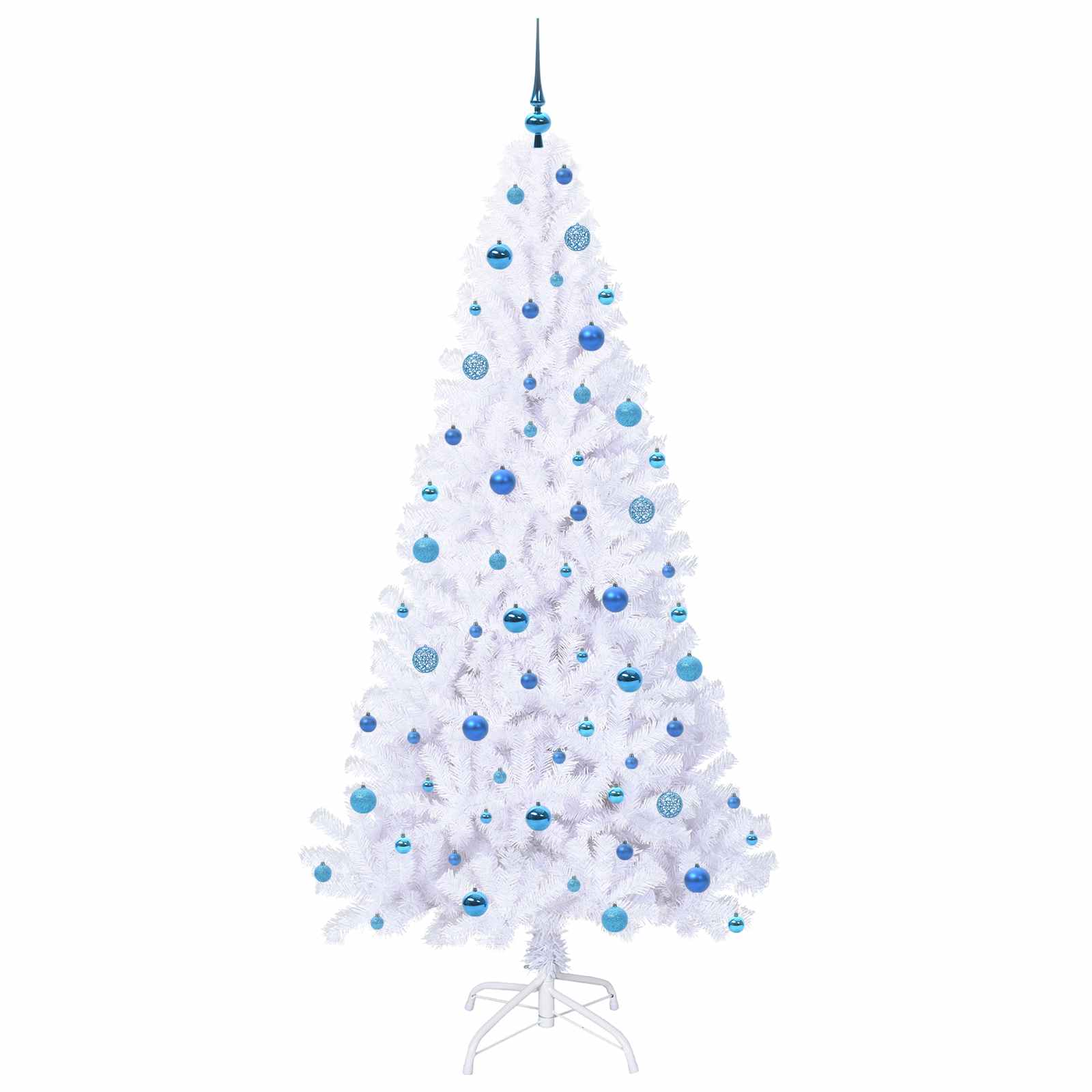 Künstlicher Weihnachtsbaum Weiß 210 cm PVC und Stahl