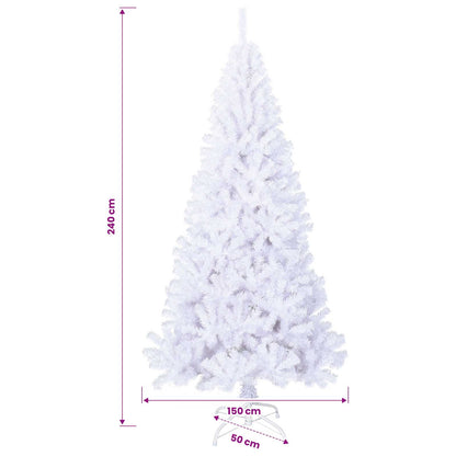 Künstlicher Weihnachtsbaum Weiß 240 cm PVC und Stahl