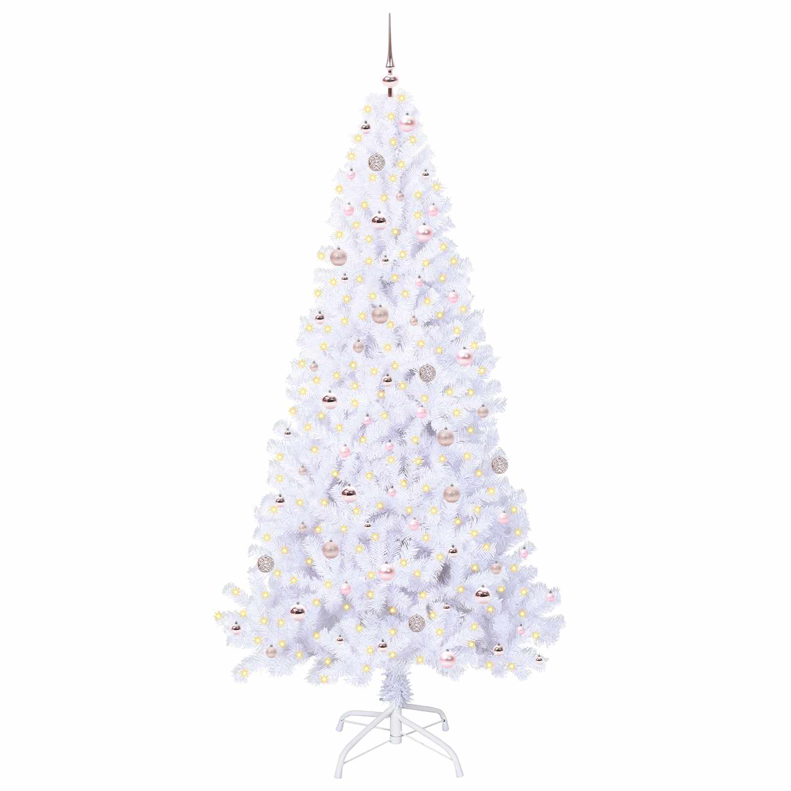 Künstlicher Weihnachtsbaum Weiß 240 cm PVC und Stahl