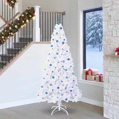 Künstlicher Weihnachtsbaum Weiß 240 cm PVC und Stahl