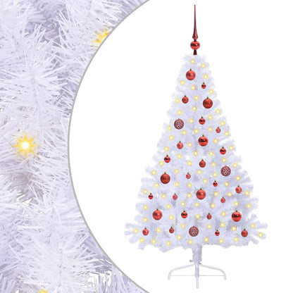 Künstlicher Weihnachtsbaum Weiß 150 cm PVC und Stahl