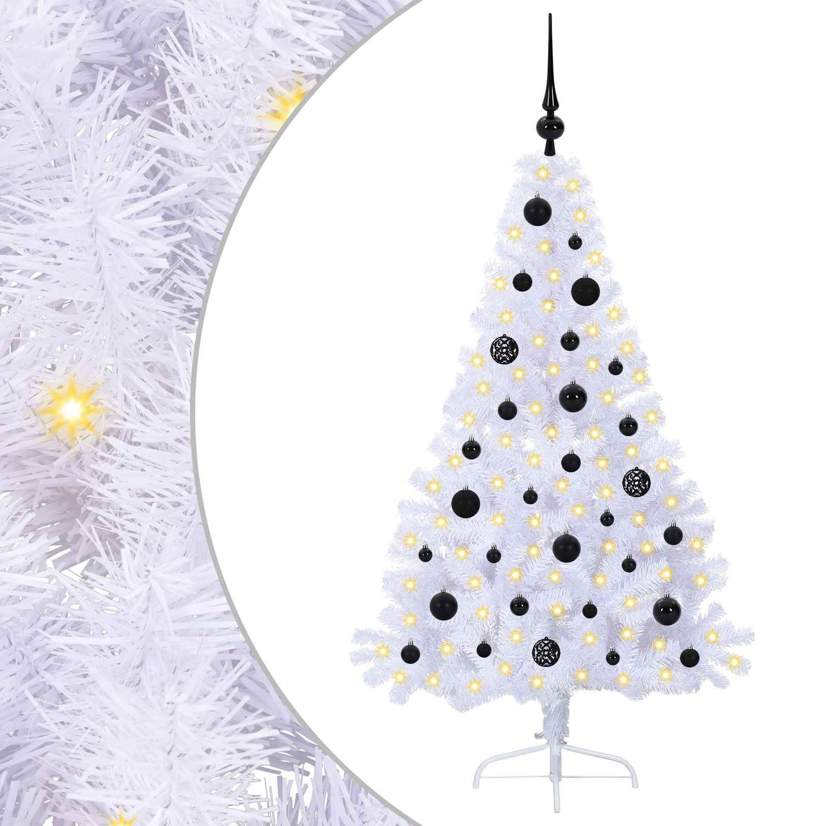 Künstlicher Weihnachtsbaum Weiß 150 cm PVC und Stahl