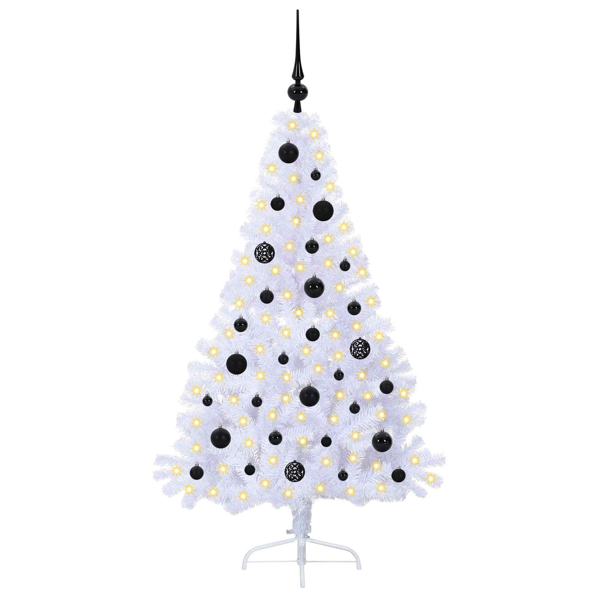 Künstlicher Weihnachtsbaum Weiß 150 cm PVC und Stahl