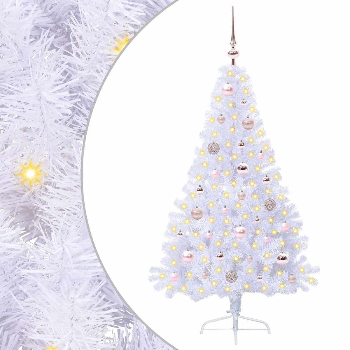 Künstlicher Weihnachtsbaum Weiß 150 cm PVC und Stahl