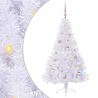 Künstlicher Weihnachtsbaum Weiß 150 cm PVC und Stahl