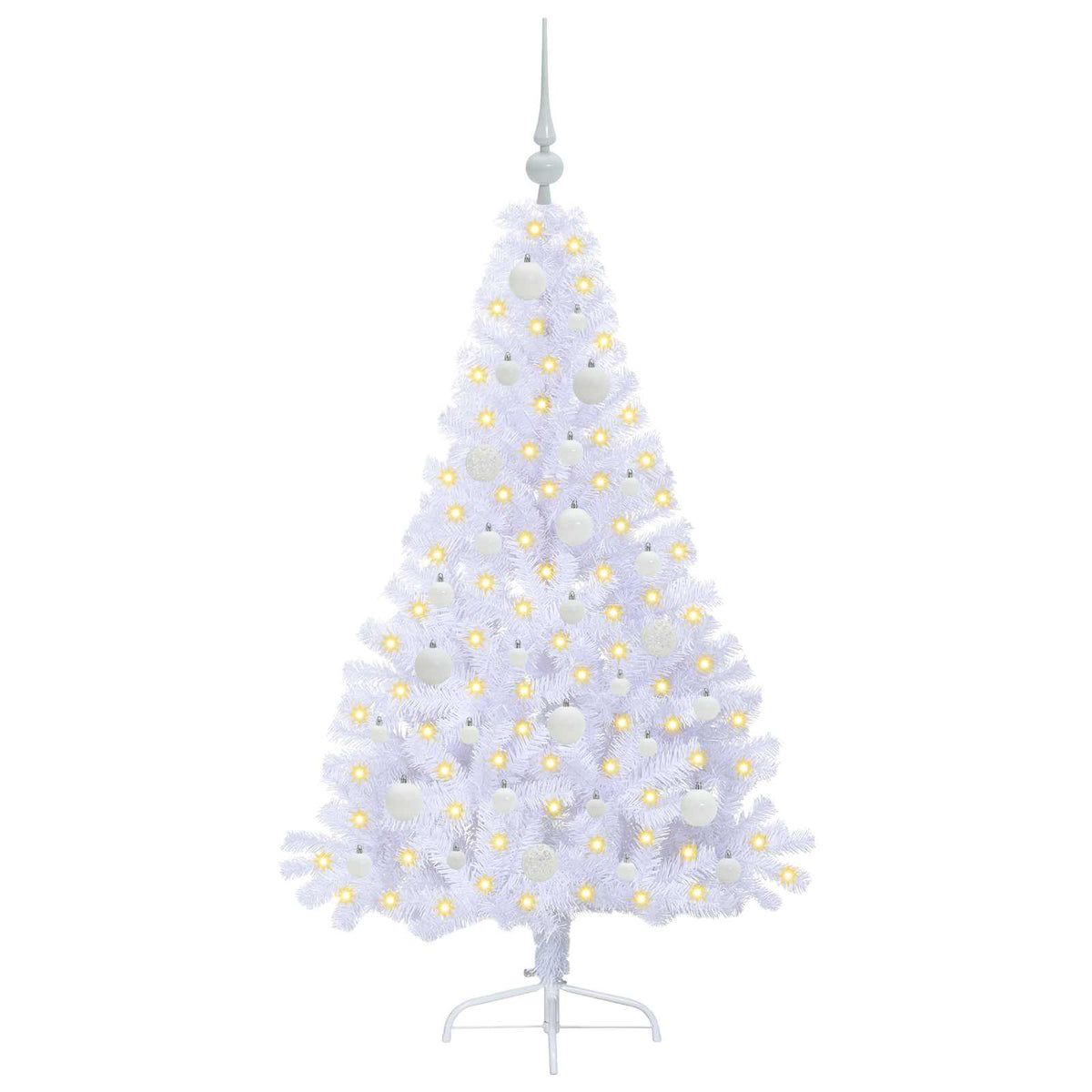 Künstlicher Weihnachtsbaum Weiß 150 cm PVC und Stahl