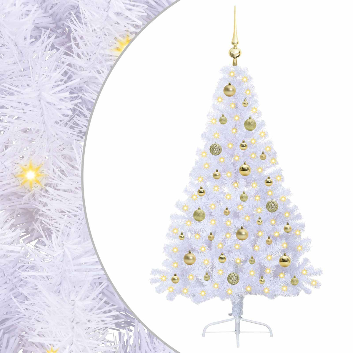 Künstlicher Weihnachtsbaum Weiß 150 cm PVC und Stahl