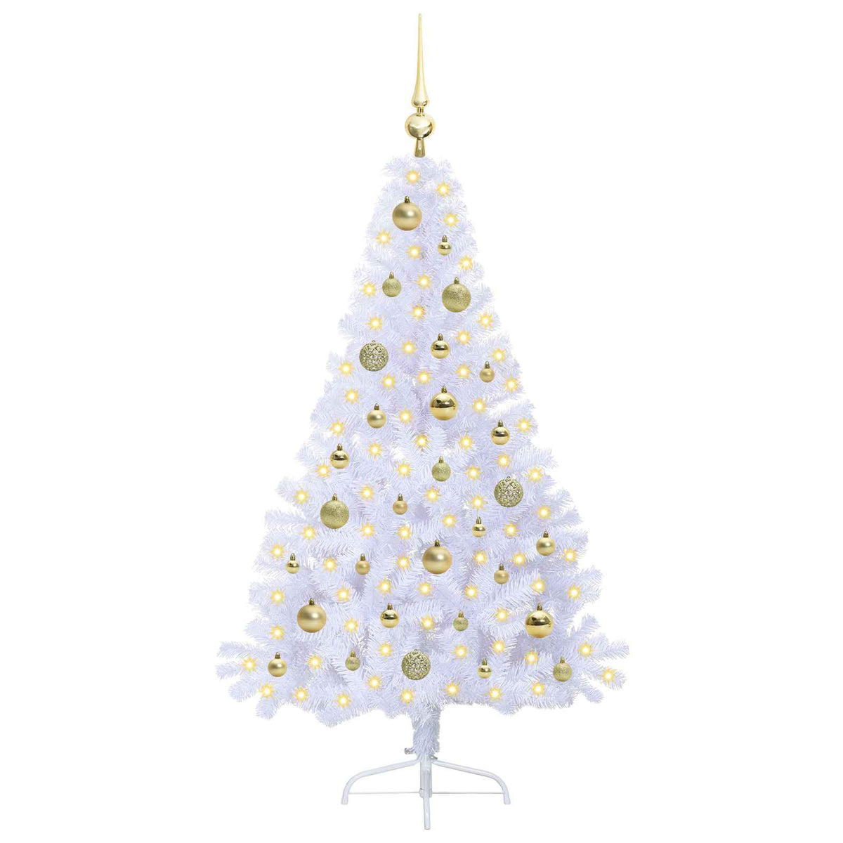 Künstlicher Weihnachtsbaum Weiß 150 cm PVC und Stahl