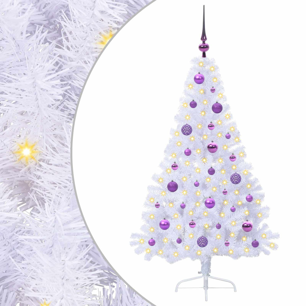 Künstlicher Weihnachtsbaum Weiß 150 cm PVC und Stahl