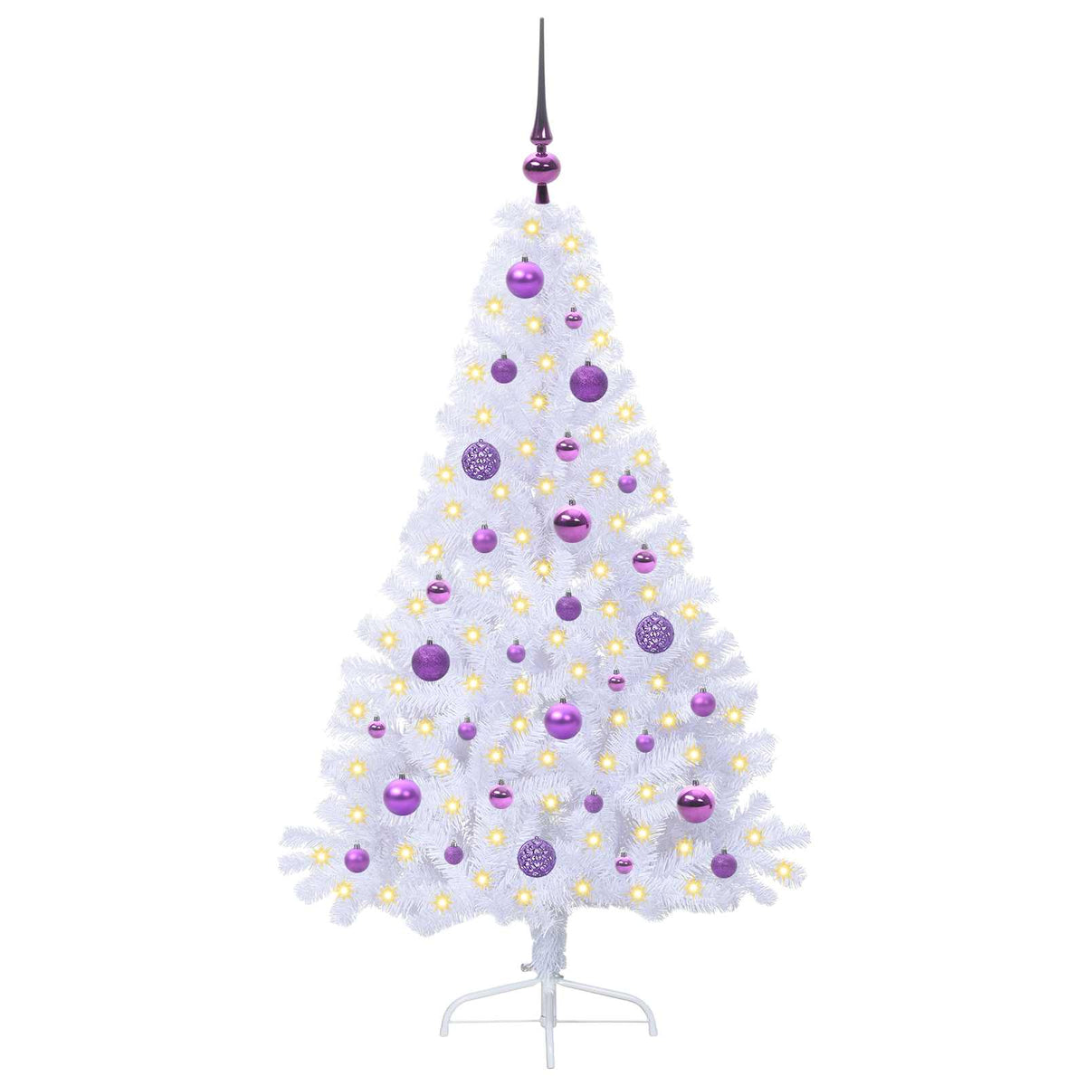 Künstlicher Weihnachtsbaum Weiß 150 cm PVC und Stahl