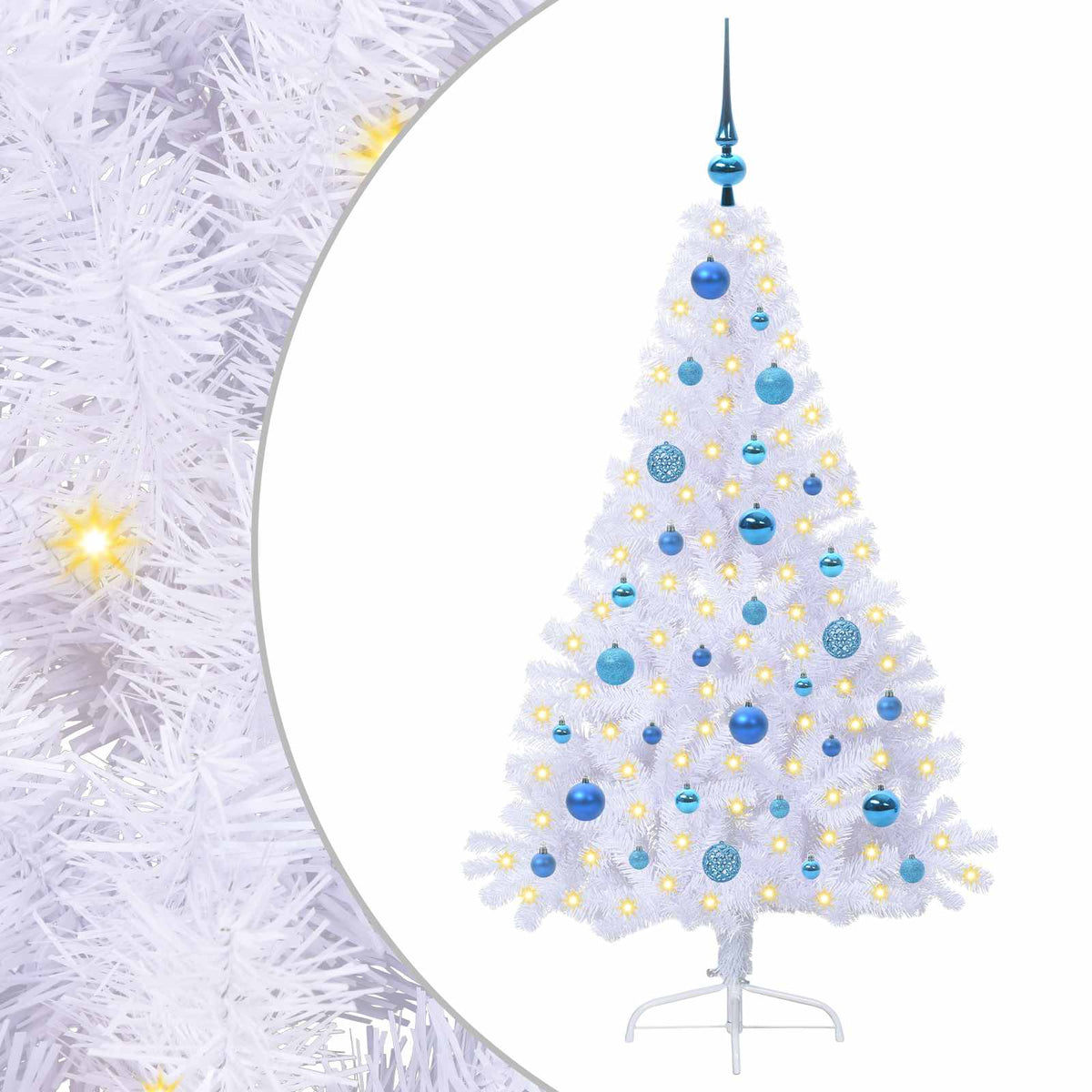 Künstlicher Weihnachtsbaum Weiß 150 cm PVC und Stahl