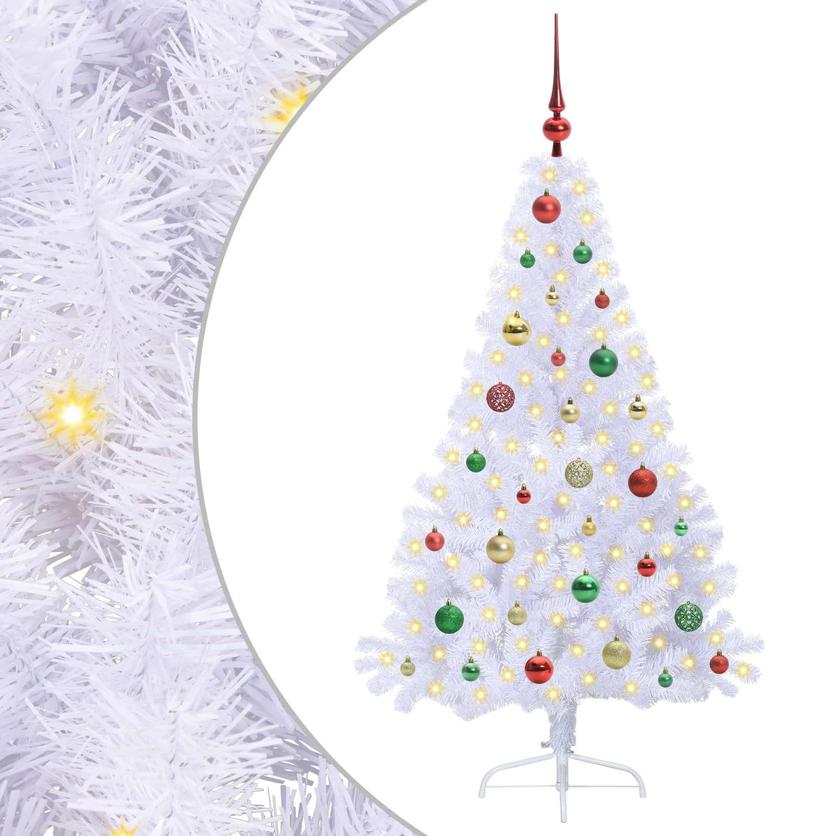 Künstlicher Weihnachtsbaum Weiß 150 cm PVC und Stahl