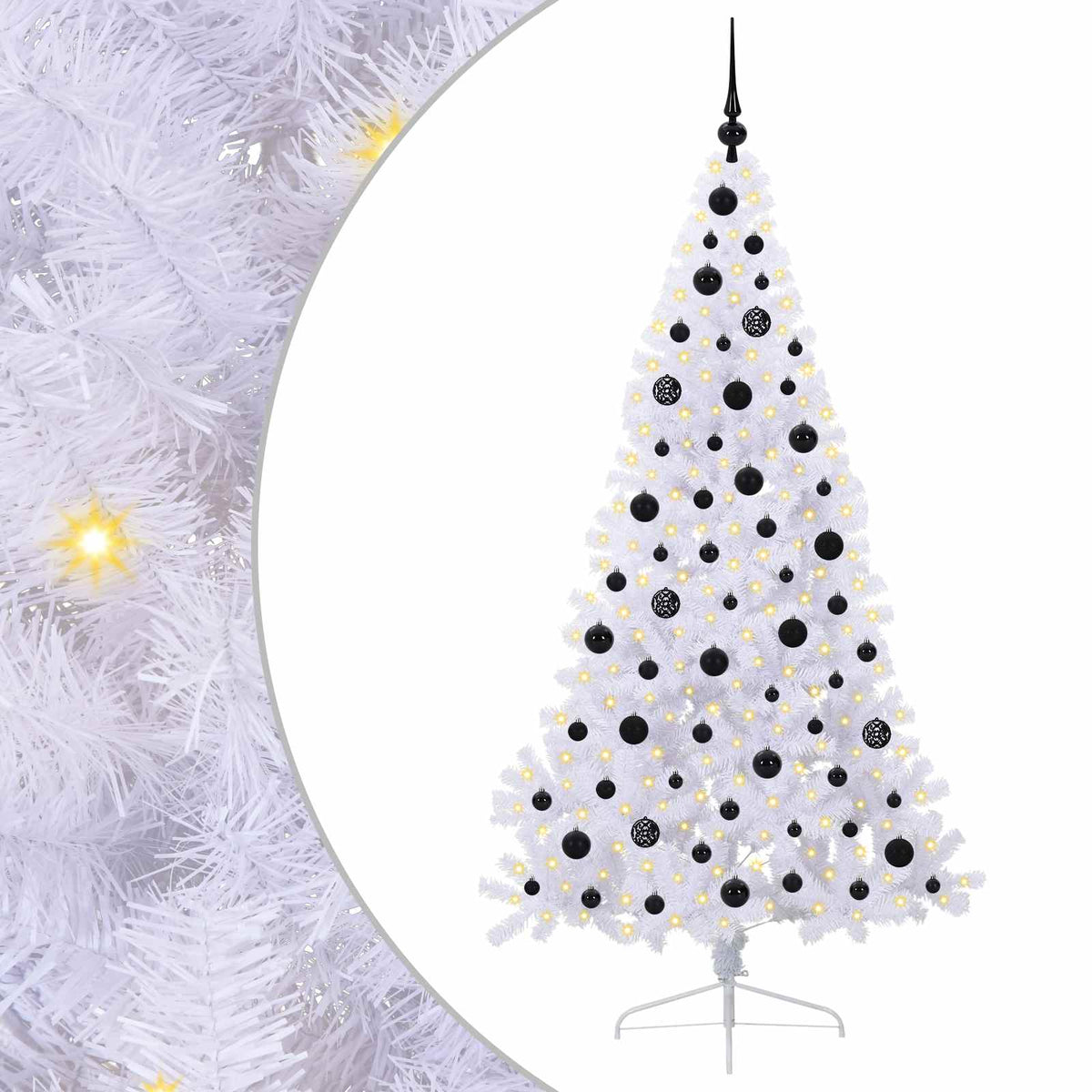 Künstlicher Weihnachtsbaum Weiß 180 cm PVC und Stahl