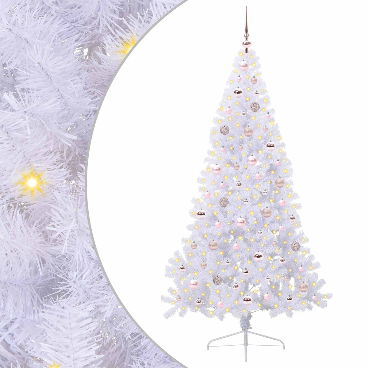 Künstlicher Weihnachtsbaum Weiß 180 cm PVC und Stahl