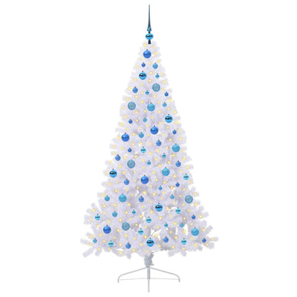 Künstlicher Weihnachtsbaum Weiß 180 cm PVC und Stahl