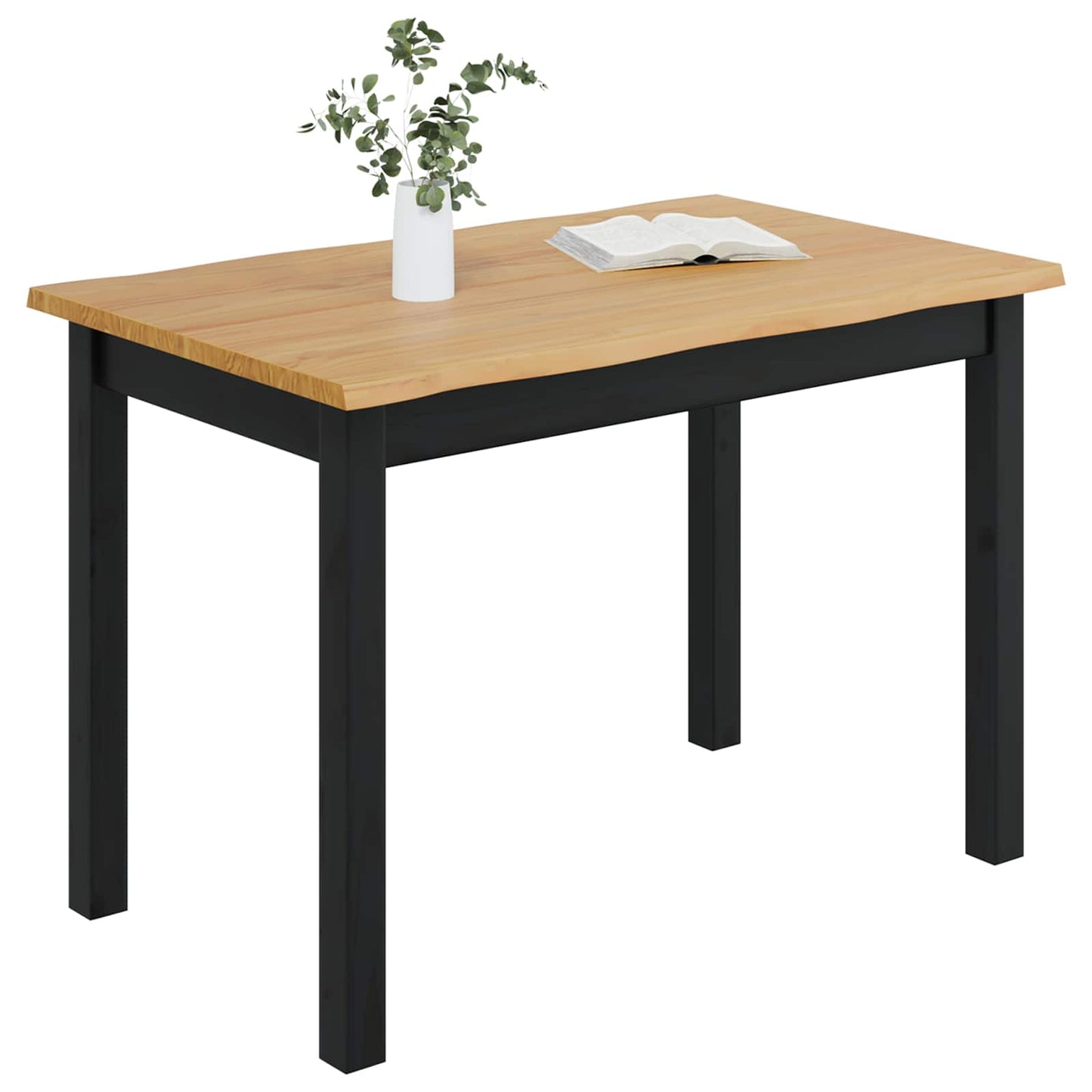 Esstisch EKAI Schwarz 112 x 70 x 76,5 cm Massives Kiefernholz