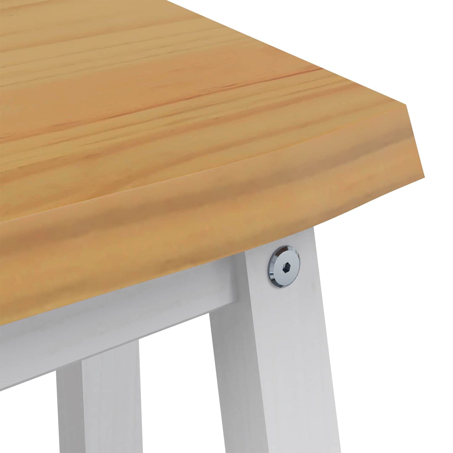 Esstischbank EKAI Weiß 91,5 x 29 x 45,5 cm Massives Kiefernholz