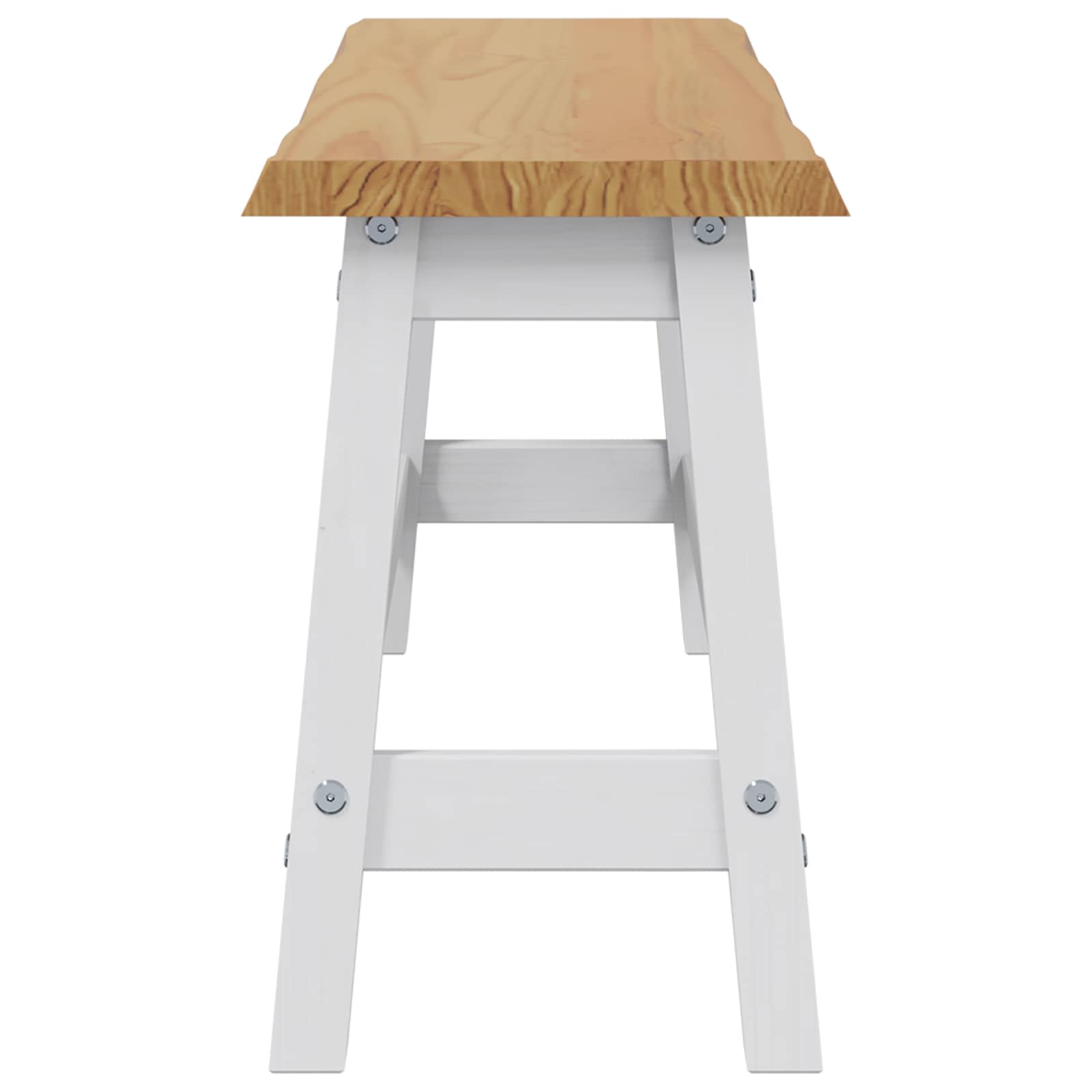 Esstischbank EKAI Weiß 91,5 x 29 x 45,5 cm Massives Kiefernholz