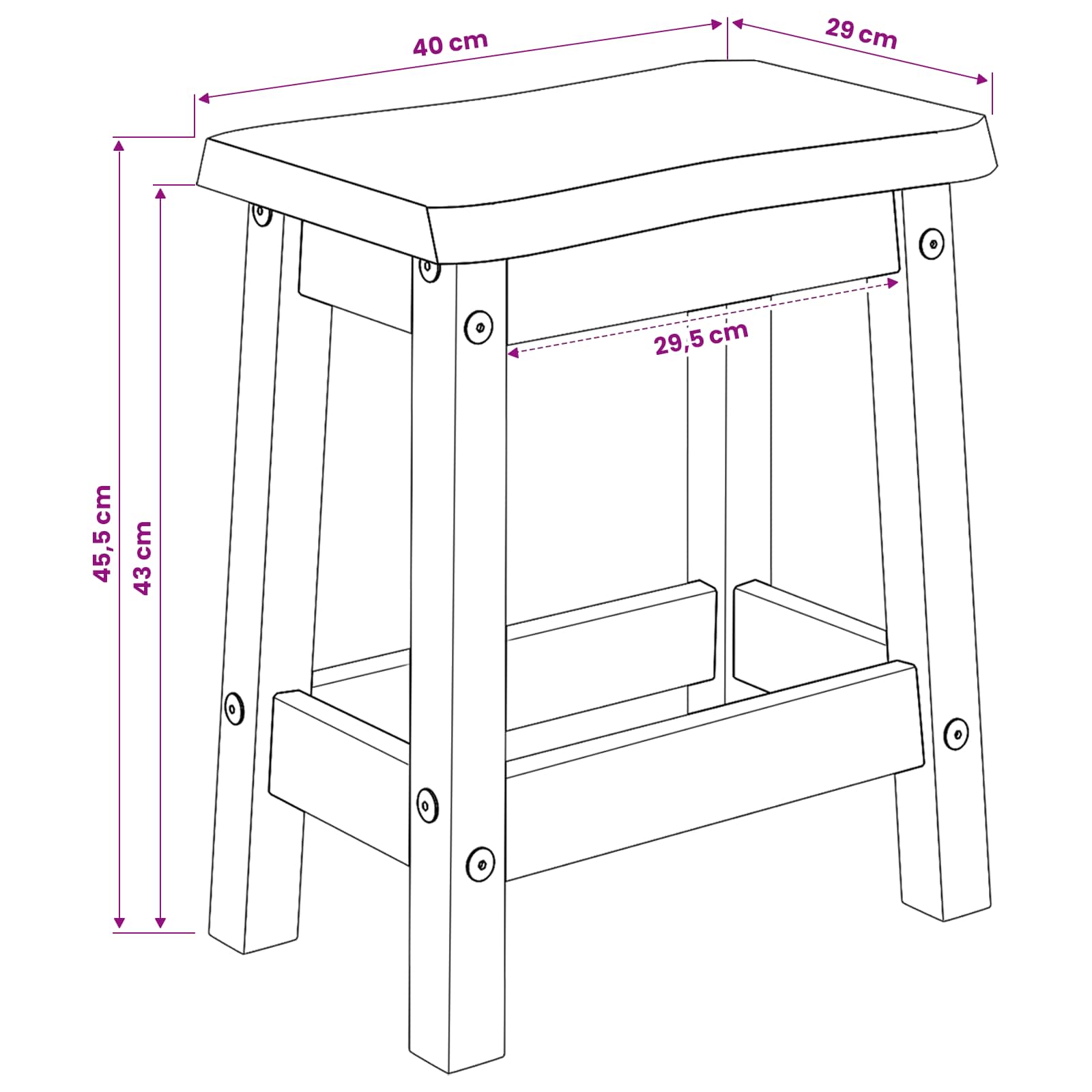 Barhocker EKAI 2 stk. Weiß 40 x 29 x 45,5 cm