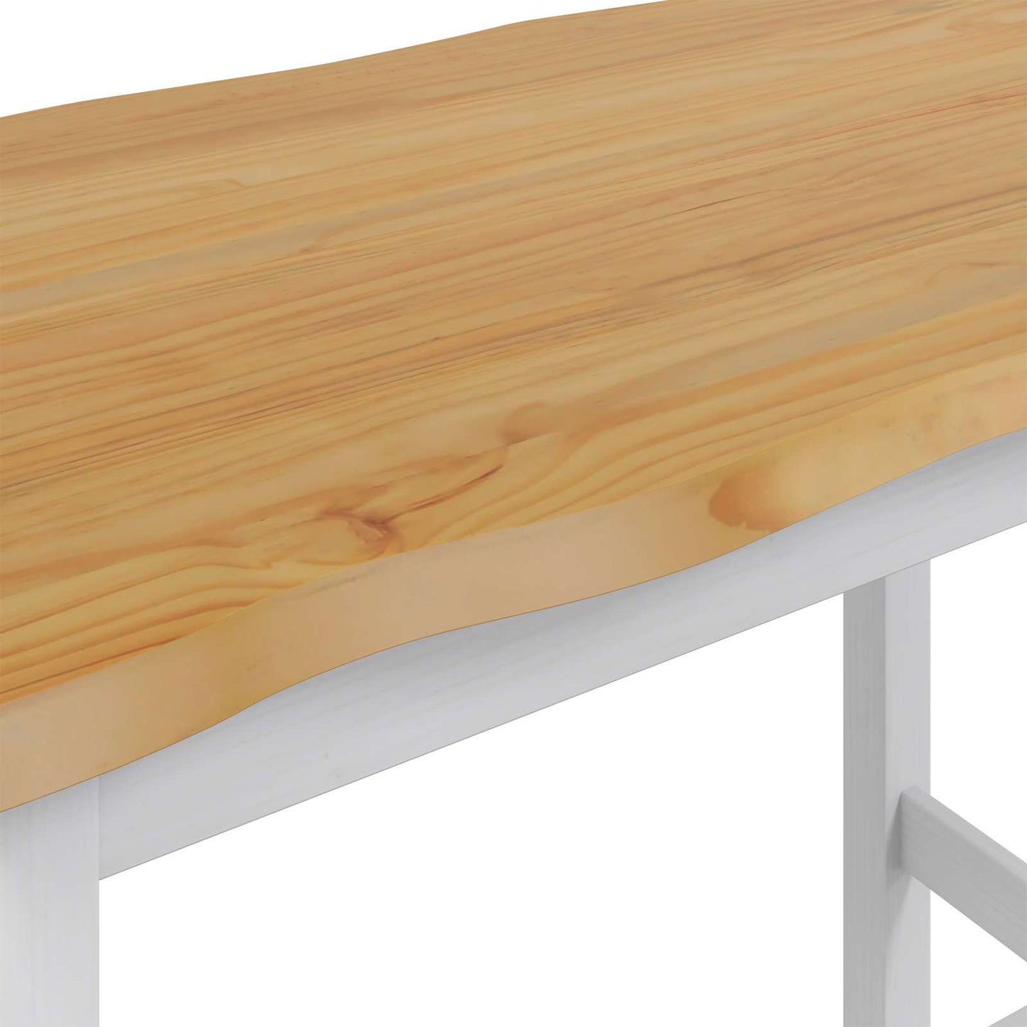 Hohe Bar-Tisch EKAI Weiß 112 x 70 x 91 cm Massives Kiefernholz