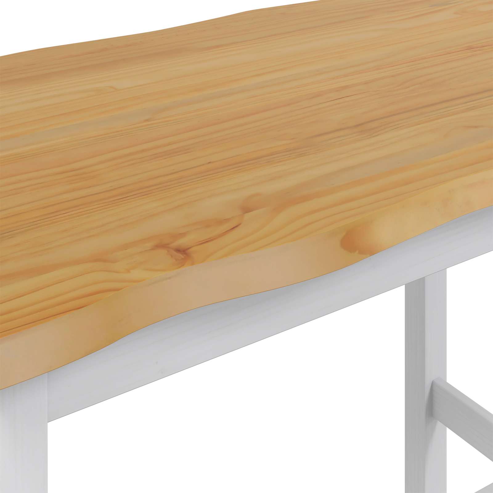 Hohe Bar-Tisch EKAI Weiß 112 x 70 x 91 cm Massives Kiefernholz