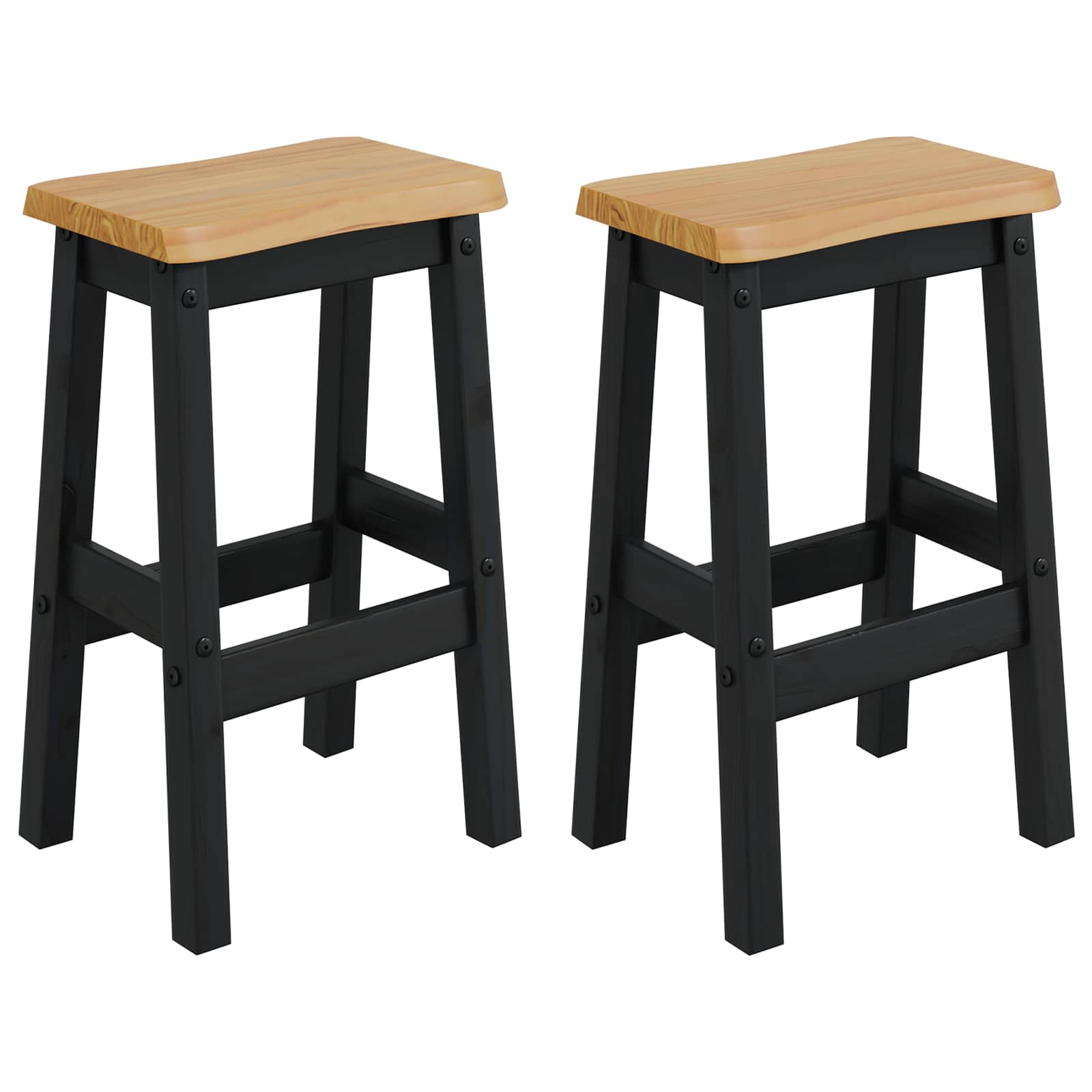 Hoher Barhocker EKAI 2 stk. Schwarz 40 x 29 x 63 cm