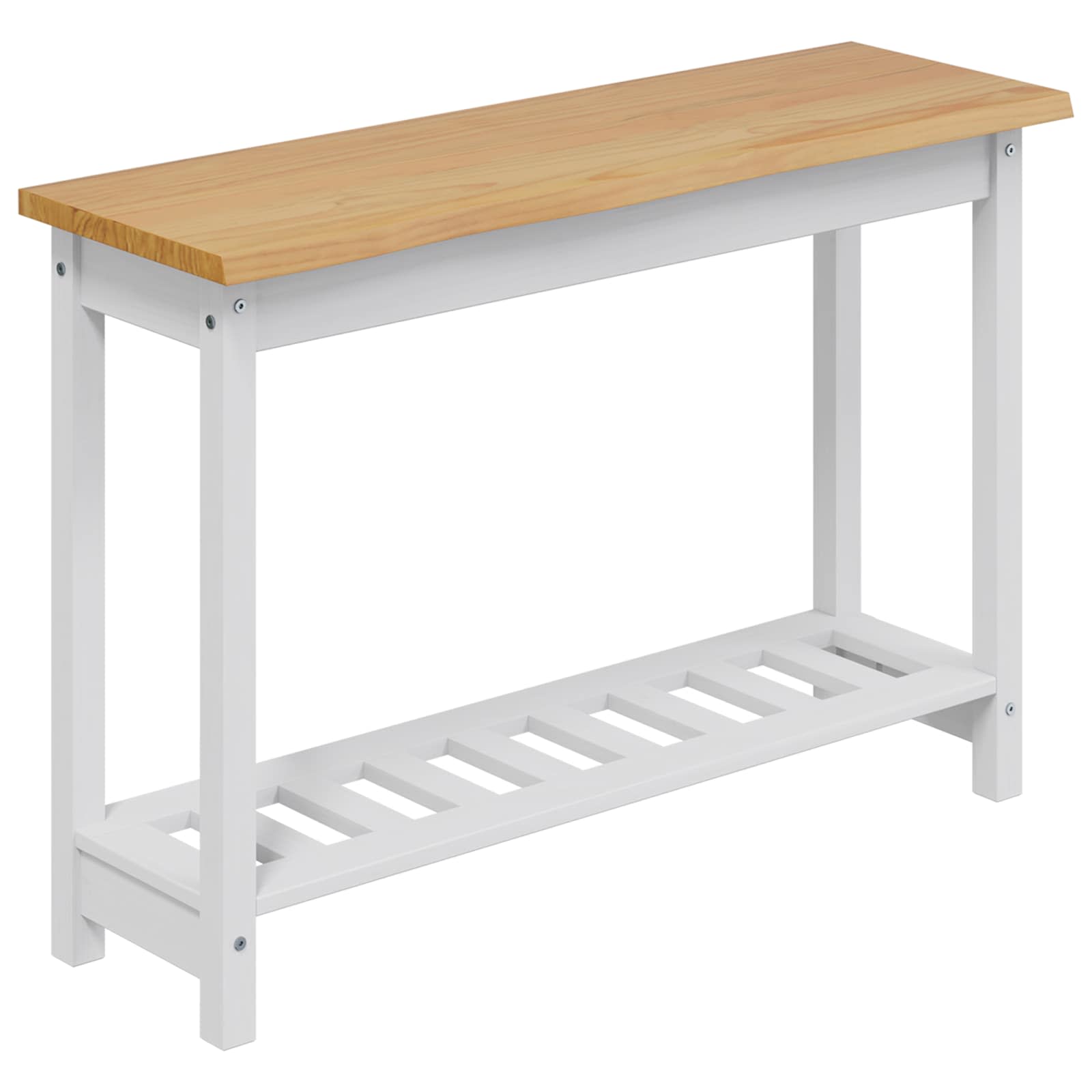 Konsolentisch EKAI Weiß 112 x 35 x 76 cm Massives Kiefernholz