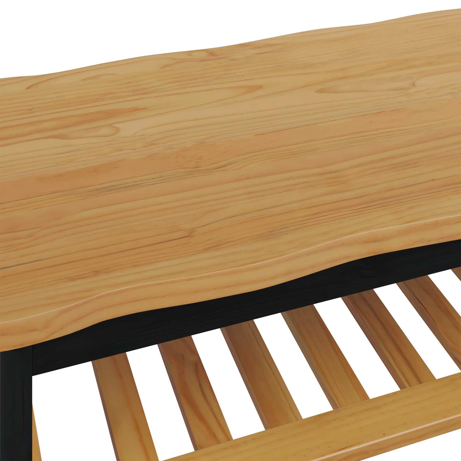 Couchtisch EKAI Schwarz 100 x 60 x 45,5 cm Massives Kiefernholz