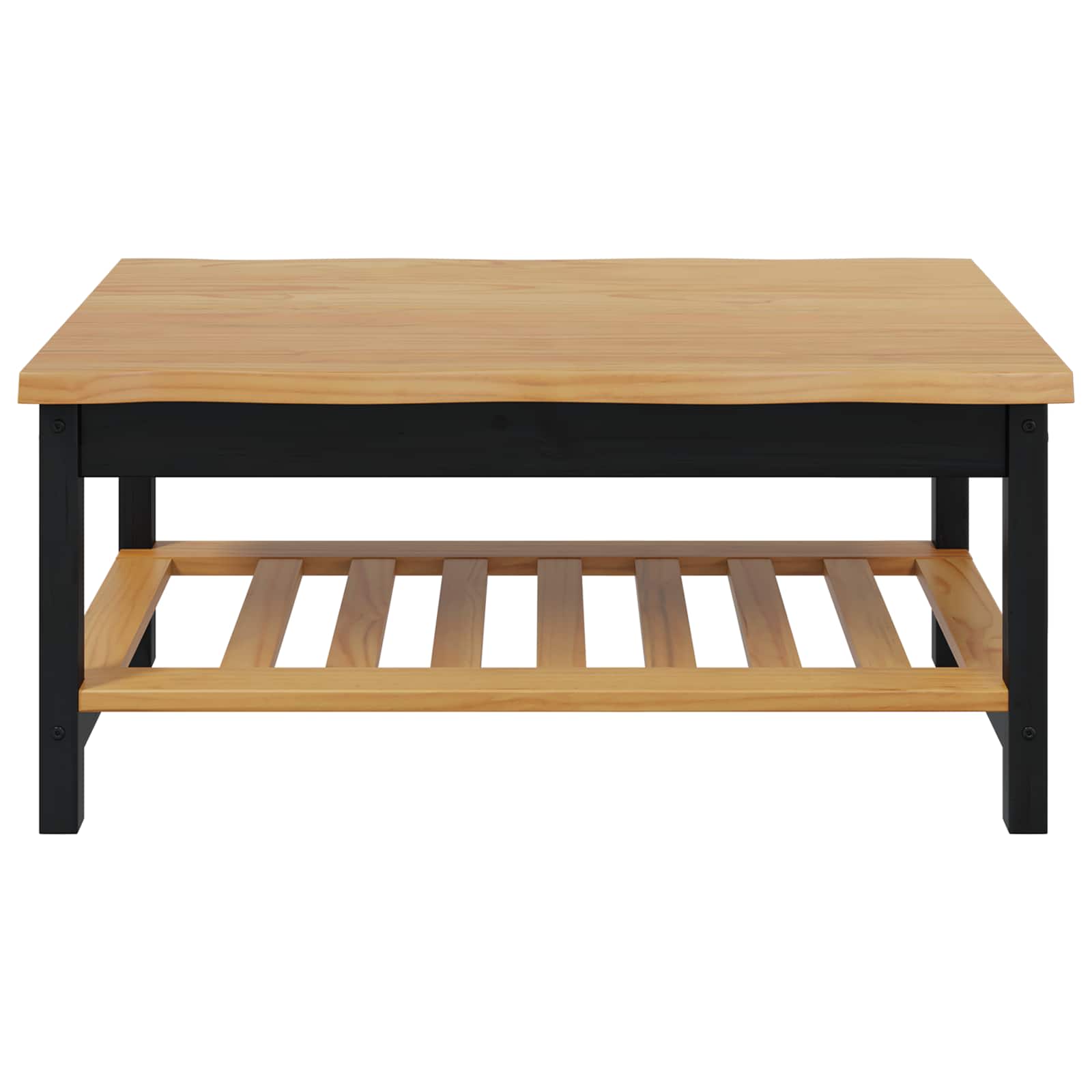 Couchtisch EKAI Schwarz 100 x 60 x 45,5 cm Massives Kiefernholz