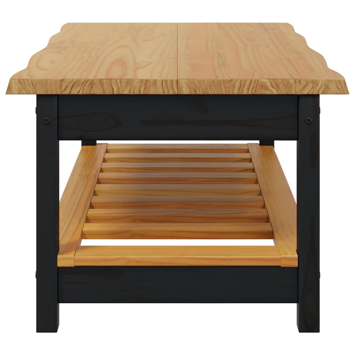 Couchtisch EKAI Schwarz 100 x 60 x 45,5 cm Massives Kiefernholz