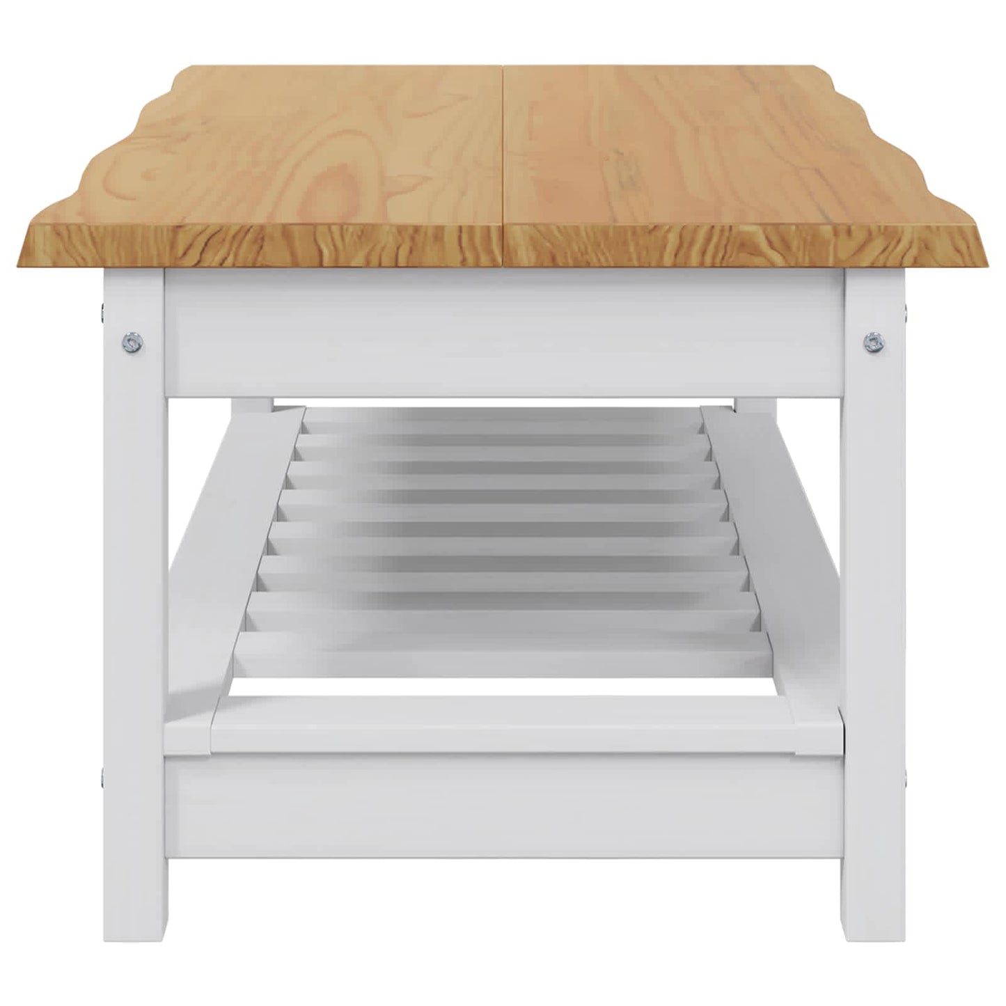 Couchtisch EKAI Weiß 100 x 60 x 45,5 cm Massives Kiefernholz