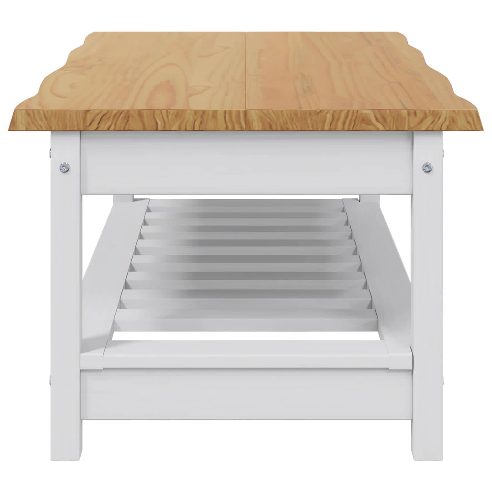 Couchtisch EKAI Weiß 100 x 60 x 45,5 cm Massives Kiefernholz