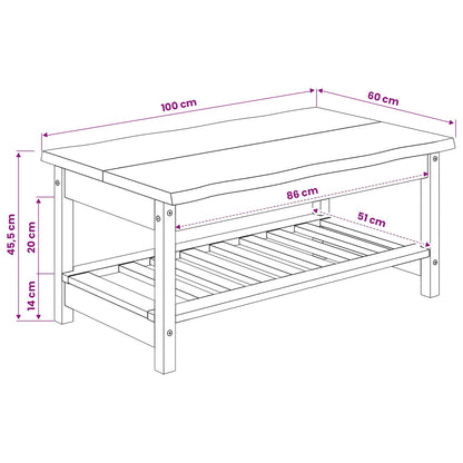 Couchtisch EKAI Weiß 100 x 60 x 45,5 cm Massives Kiefernholz