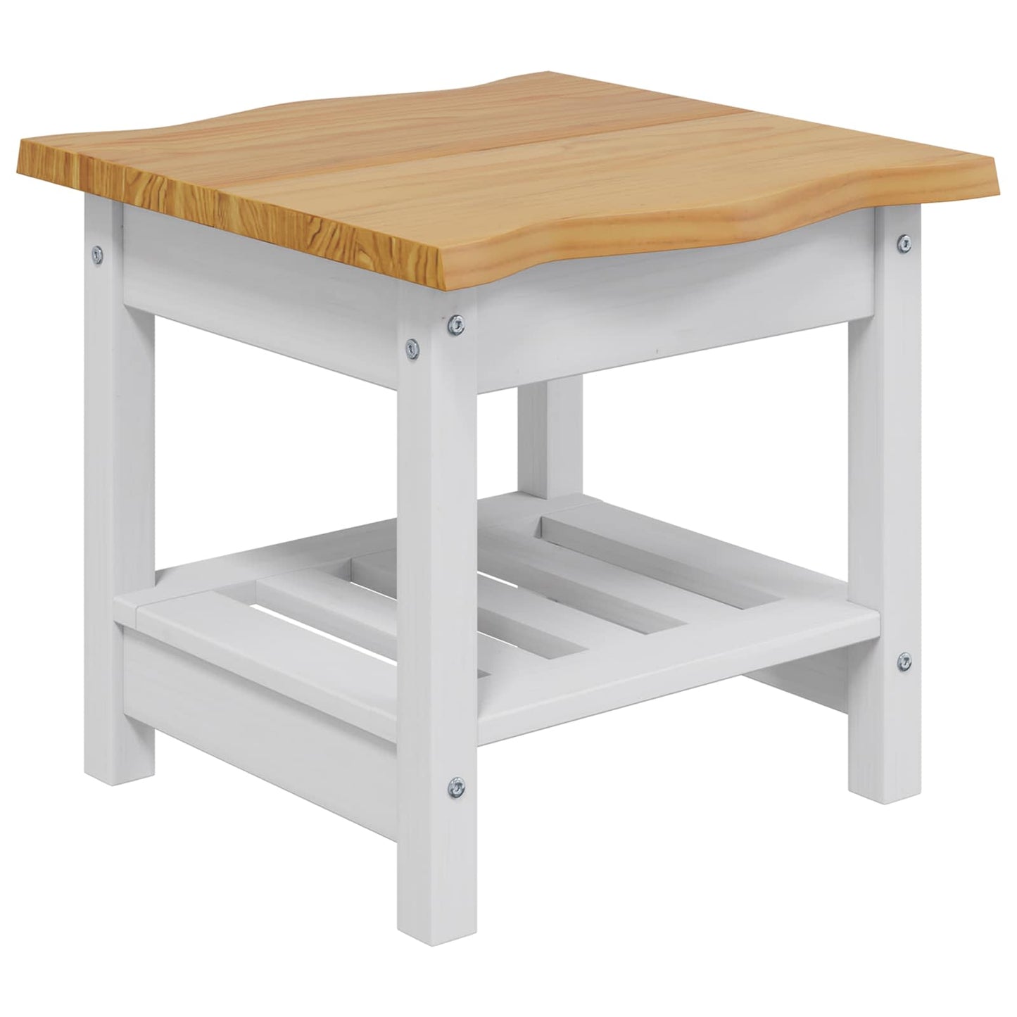 Beistelltisch EKAI Weiß 50 x 50 x 45,5 cm Massives Kiefernholz
