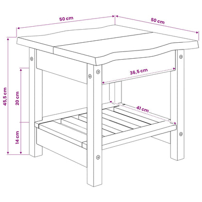Beistelltisch EKAI Weiß 50 x 50 x 45,5 cm Massives Kiefernholz