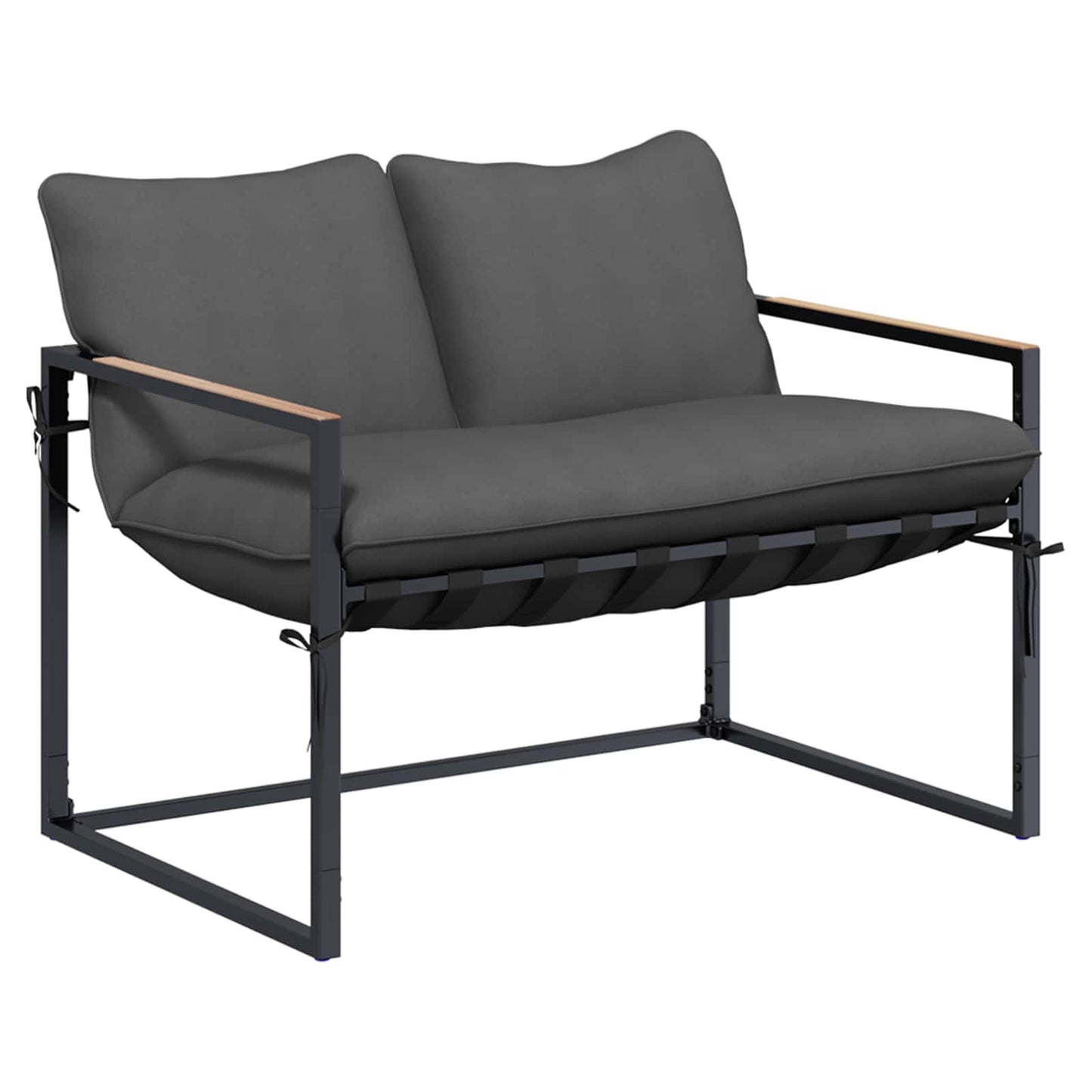 Gartensofa-set 4 stk. Schwarz und Anthrazit Stahl