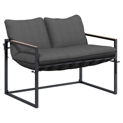 Gartensofa-set 4 stk. Schwarz und Anthrazit Stahl