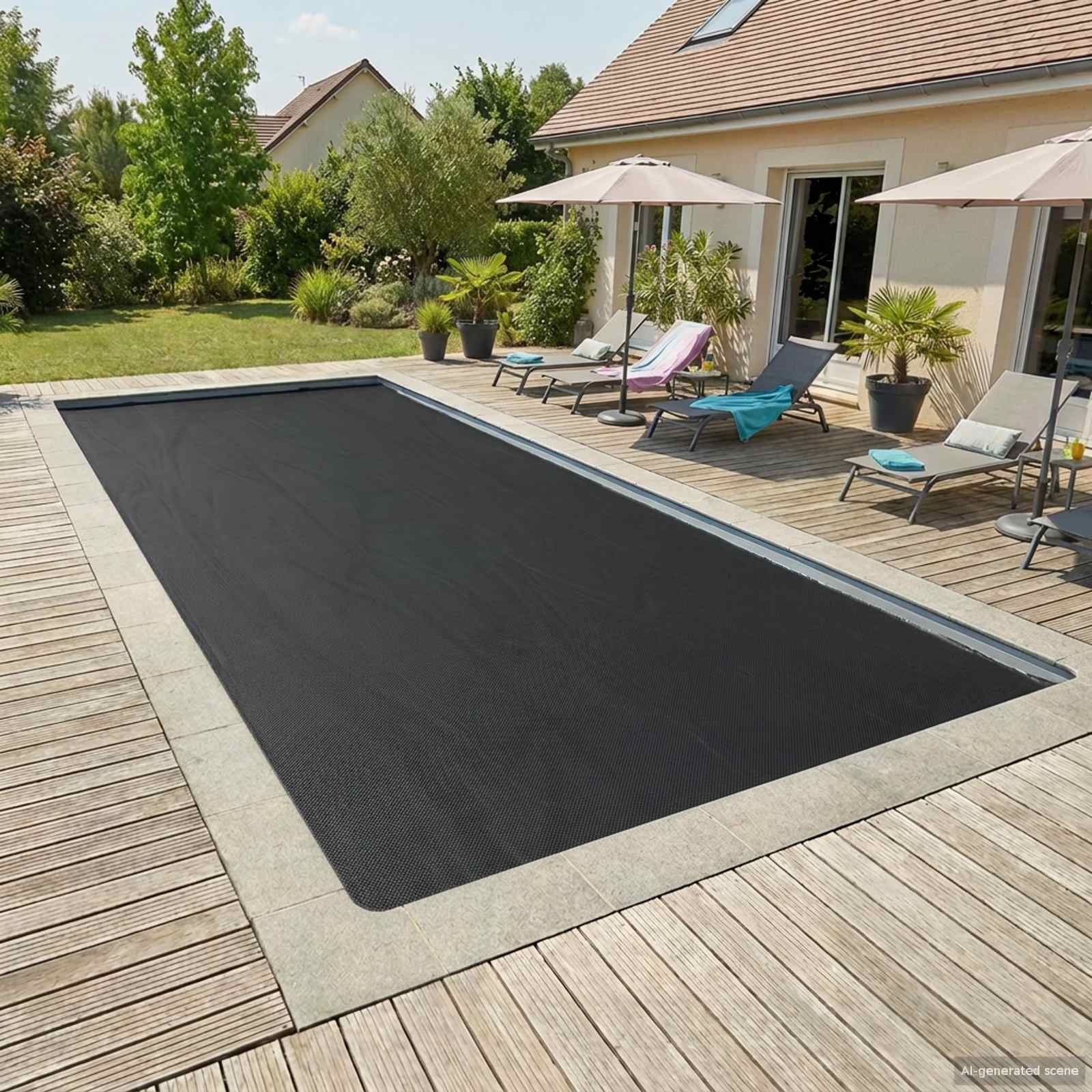 Solar Poolabdeckung Hochwertig 975 x 488 cm 200 μm Quadratisch