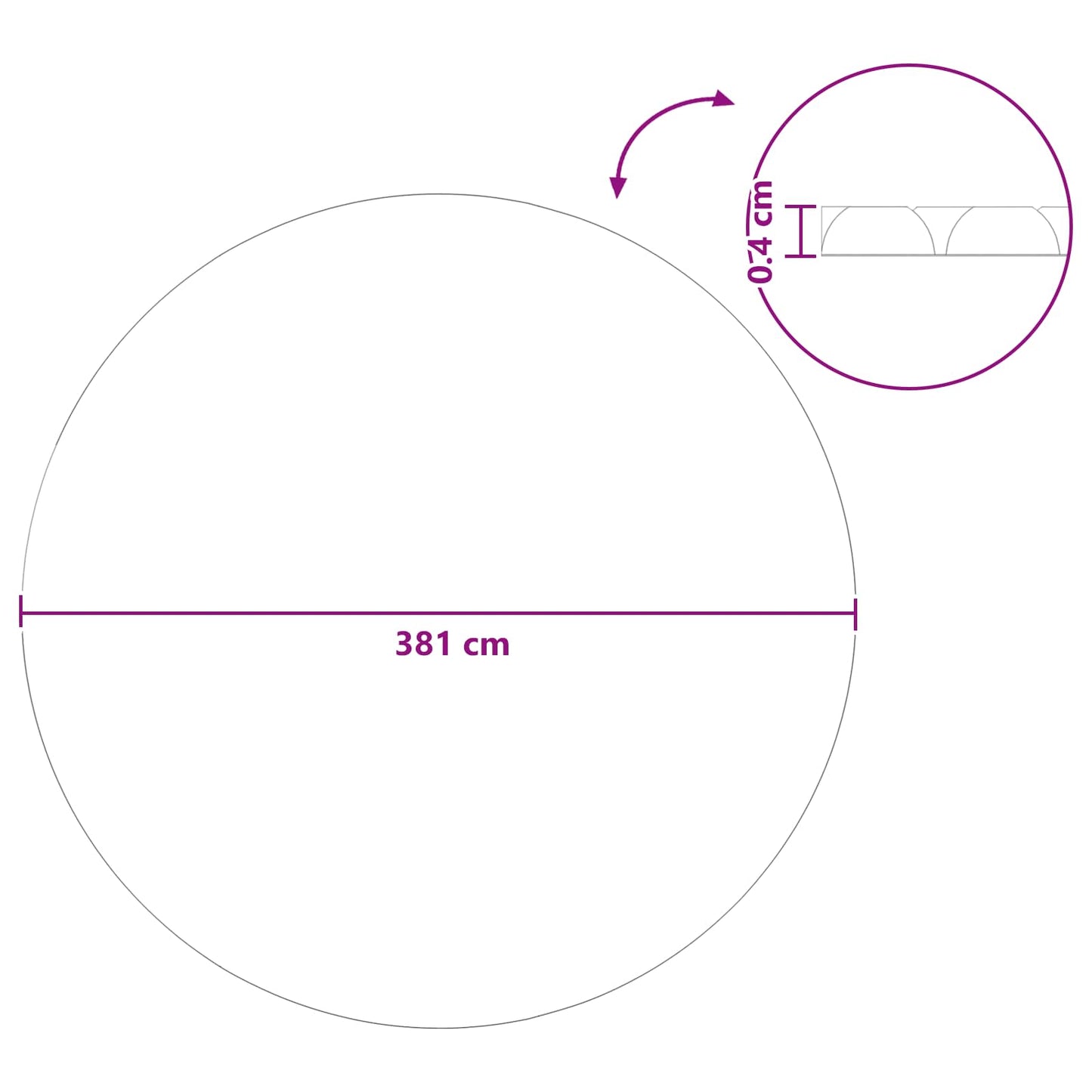 Solar Poolabdeckung Hochwertig Ø 381 cm 200 μm Rund PE Blau
