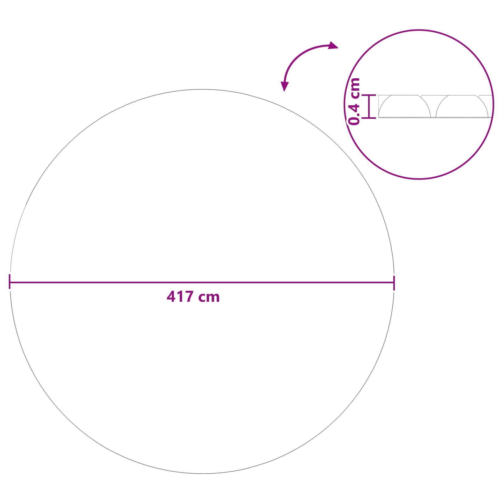Solar Poolabdeckung Hochwertig Ø 417 cm 200 μm Rund PE