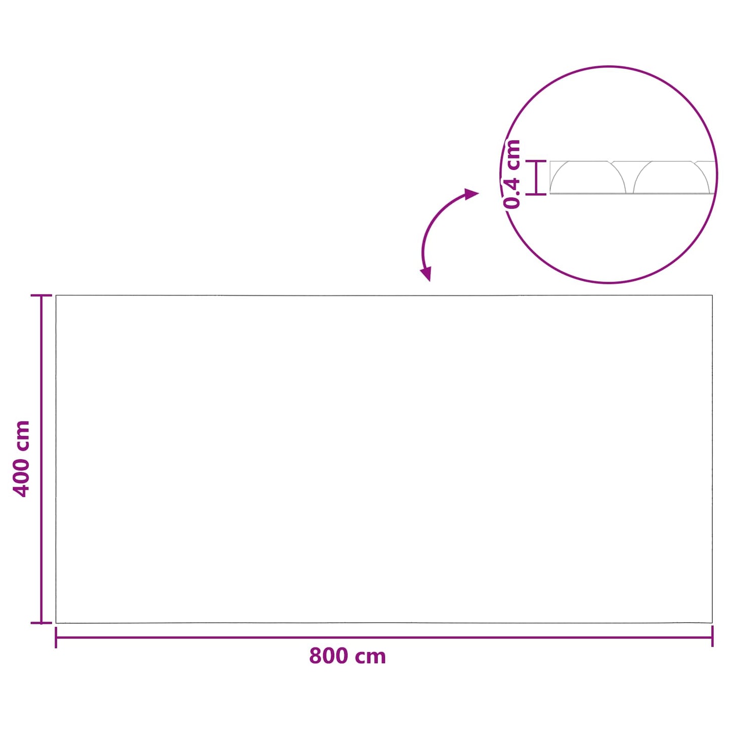 Solar Poolabdeckung 800 x 400 cm 110 μm Quadratisch PE Schwarz