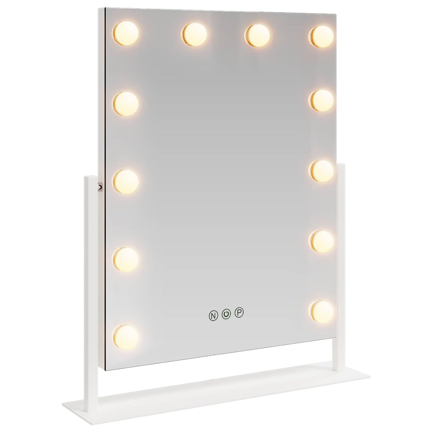 LED Schminkspiegel Weiß 44 x 10 x 53 cm Glas und Stahl