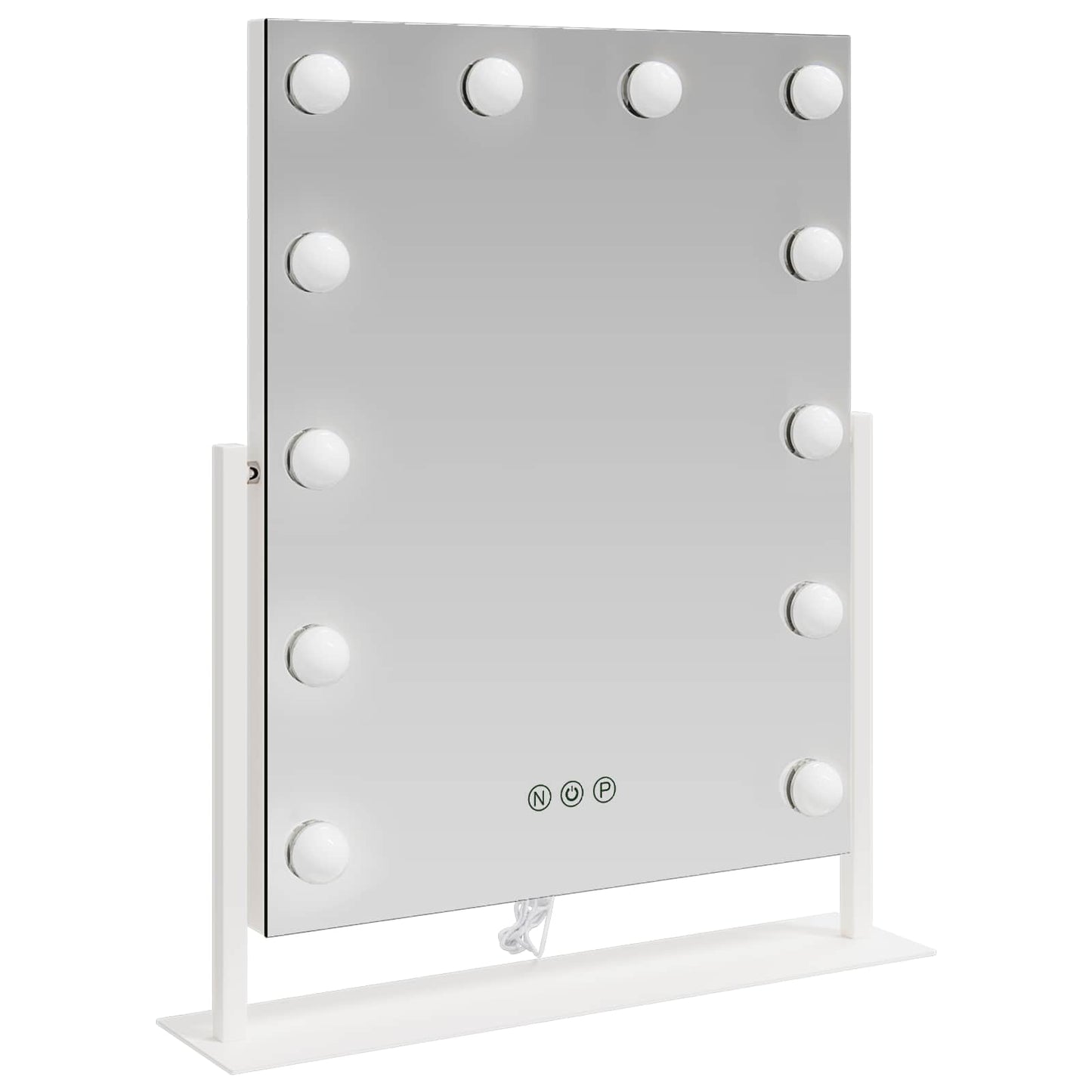 LED Schminkspiegel Weiß 44 x 10 x 53 cm Glas und Stahl